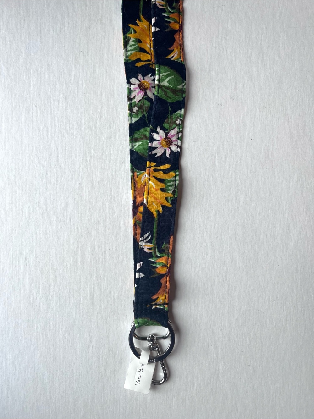 Vera Bradley Wide Floral Lanyard in Sunflowers NWT Key Holder Yellow & Green